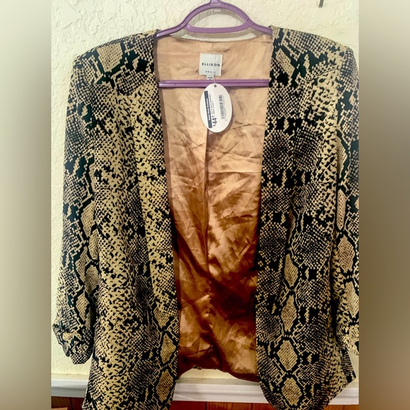 Ellison Snake Print Open Front Blazer Size Small - Picture 1 of 4